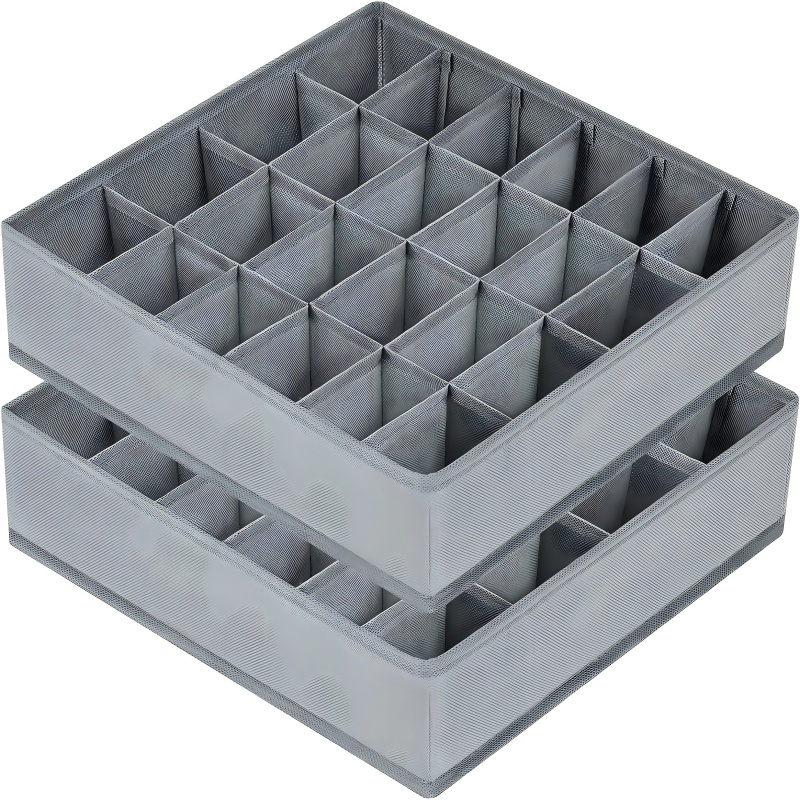Sock Organizer Tray - 24 Grid Foldable Storage Organizer Box,