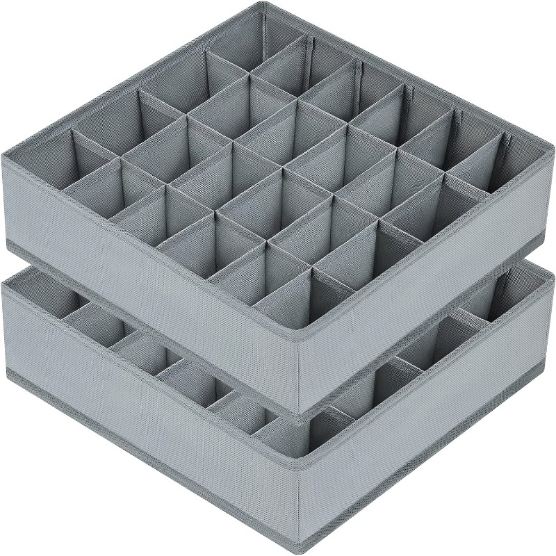 2Pcs 24-Compartment Fabric Soc - Sock Organizer Tray 评论和价格