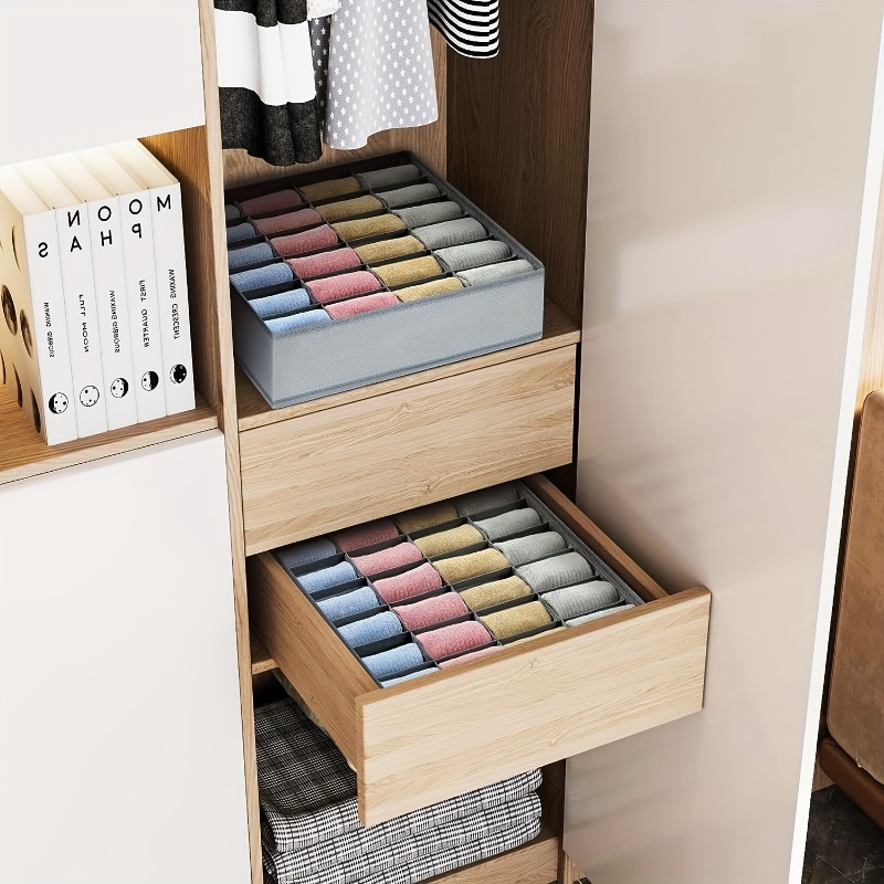2Pcs 24-Compartment Fabric Soc - Sock Organizer Tray 评论和价格