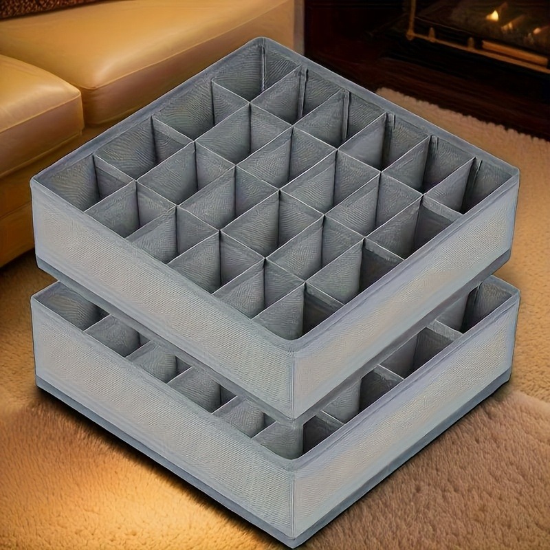 2Pcs 24-Compartment Fabric Soc - Sock Organizer Tray 评论和价格