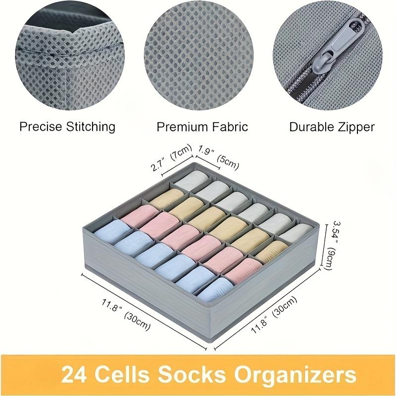 24 Grid Foldable Storage Organ - Sock Organizer Tray 评论和价格