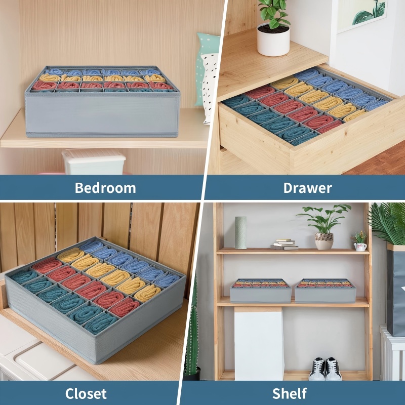 24 Grid Foldable Storage Organ - Sock Organizer Tray 评论和价格