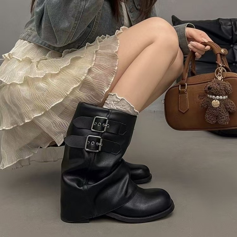 Women Black Slouchy Mid Calf B - Boot Sock Slouchy 评论和价格