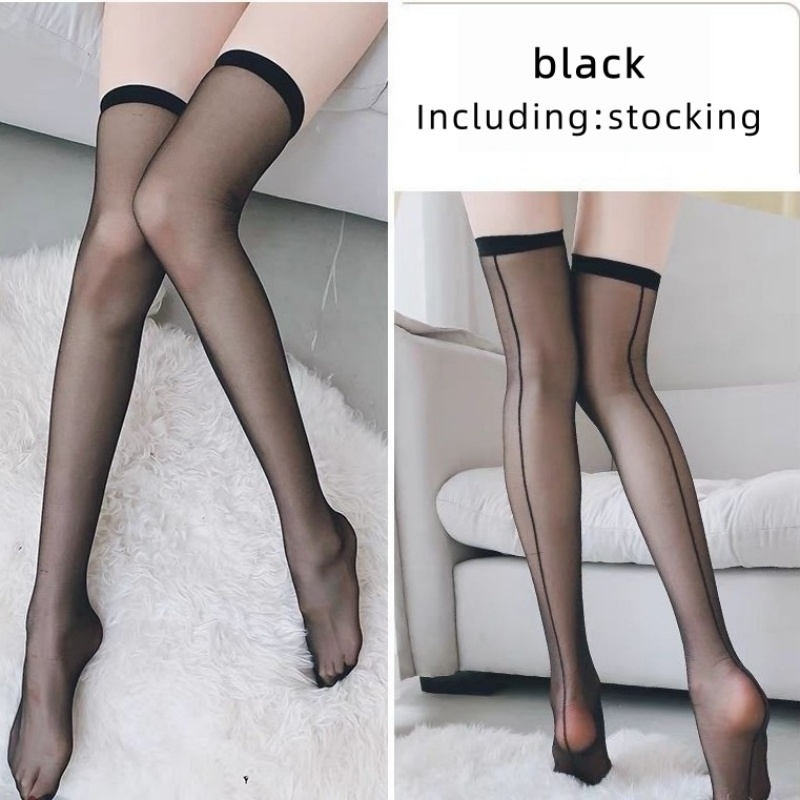 Back Vertical Line Thigh High  - Thigh High Sock Stay Up 评论和价格