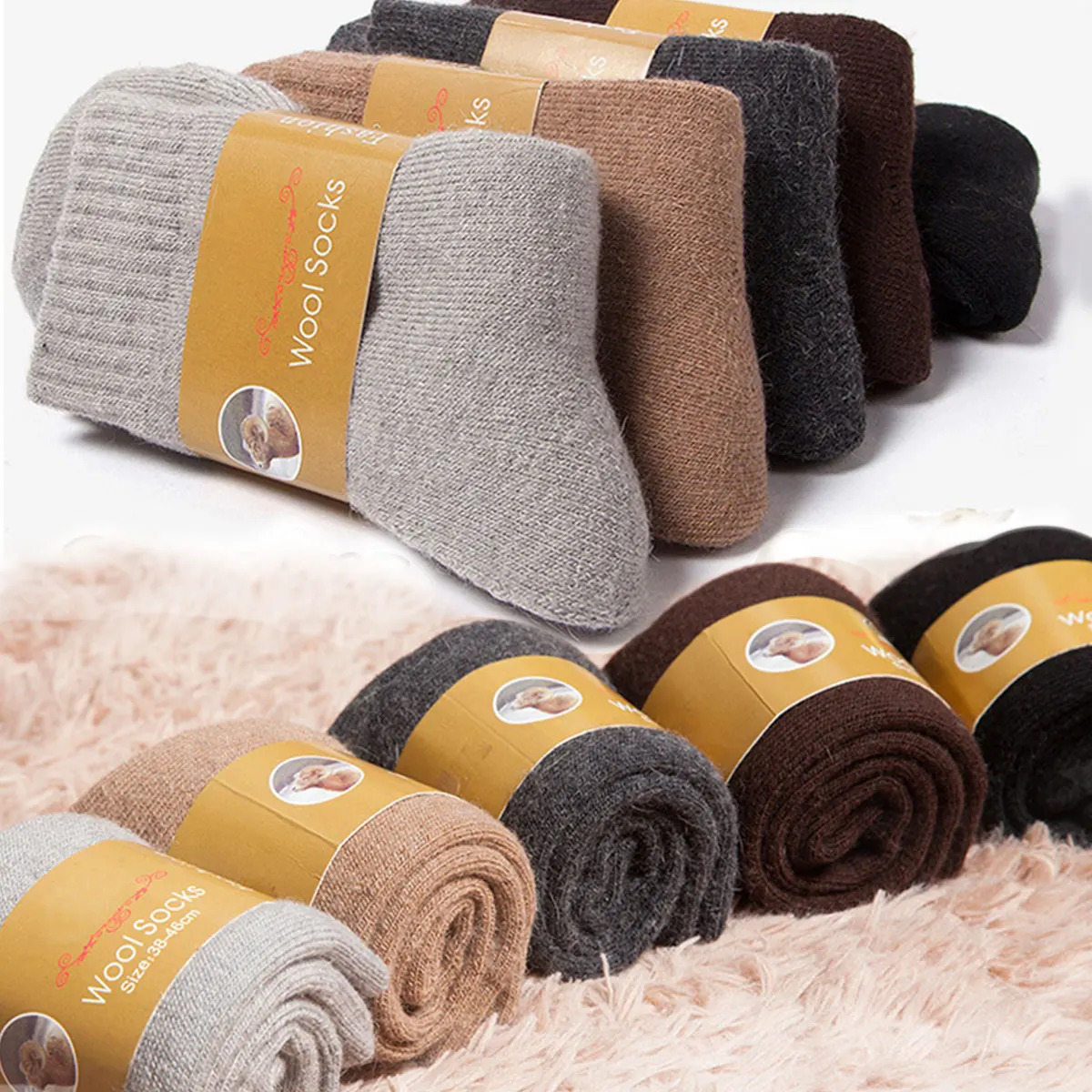 2 Pairs Winter Warm Socks Men' - Thermal Sock Winter 评论和价格