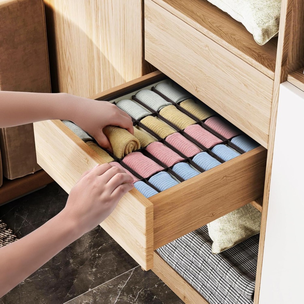 24 Grid Drawer Organizer Tray, - Sock Organizer Tray 评论和价格