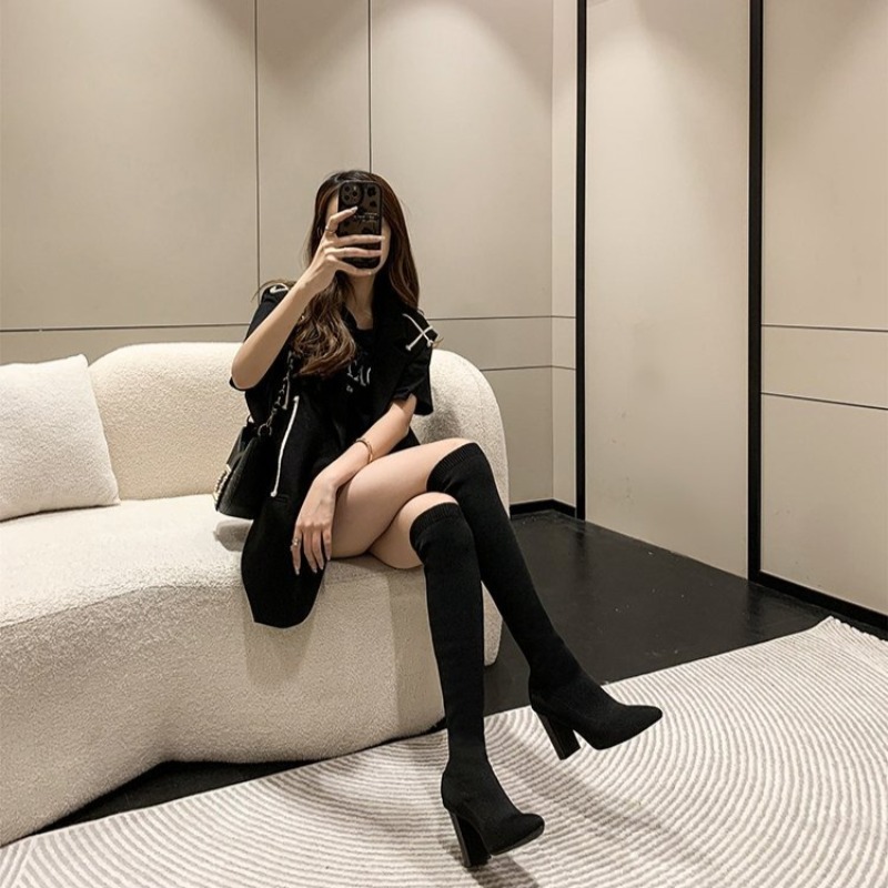 Women Over The Knee Boots Poin - Knee High Sock Women 评论和价格