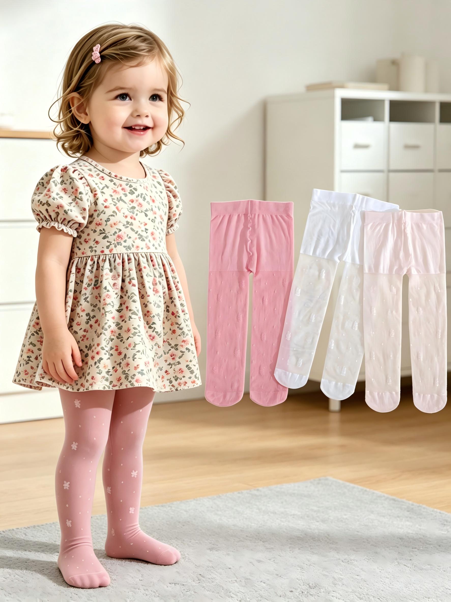 3Pack Toddler Girls Floral Pri - Tights Pantyhose Sheer 评论和价格
